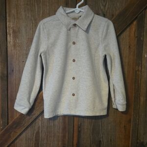 Cozy Kids' Button-Down Shirt in Light Gray